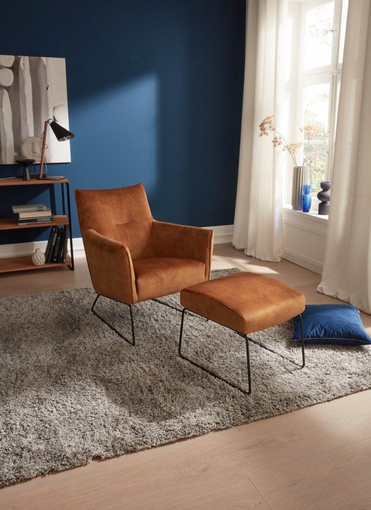 TODI Sessel + Hocker Ispra 132 gold_MR1schwarz